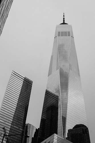 building grayscale photography of One World Trade center grey