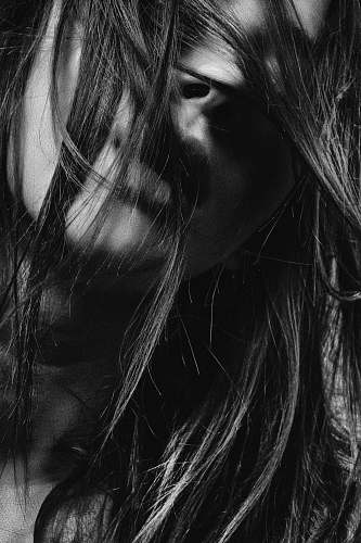 human grayscale photography of woman face