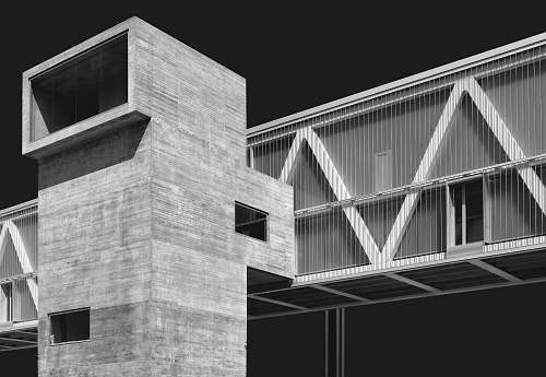 grey grey 3D building concrete