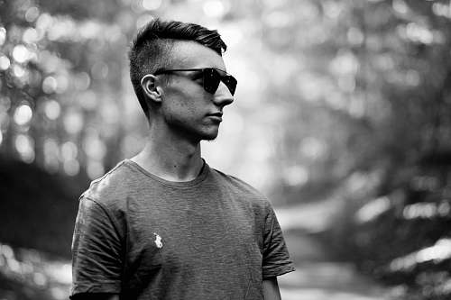 human greyscale photography of man person