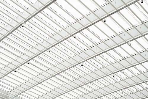 white lamps on metal framed roof cleveland museum of art