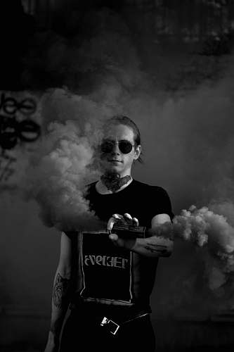 smoke man holding smoke human