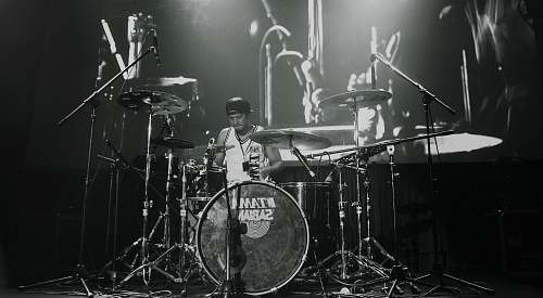 musician man playing drum set drummer