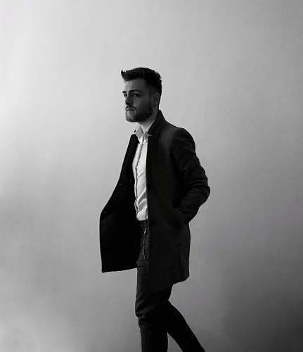 clothing man wearing black suit apparel