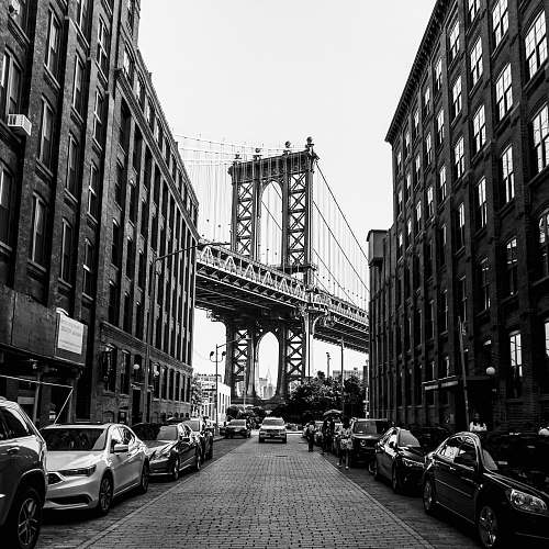 city Manhattan Bridge, New York during daytime building