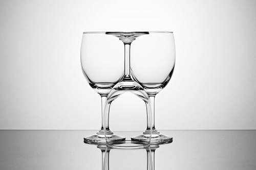 glass pair of clear glass wine goblets goblet