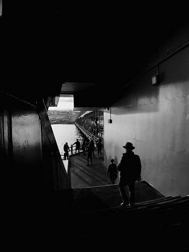 human people walking down on stairs person