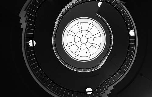 spiral photo of spiral stair stairwell