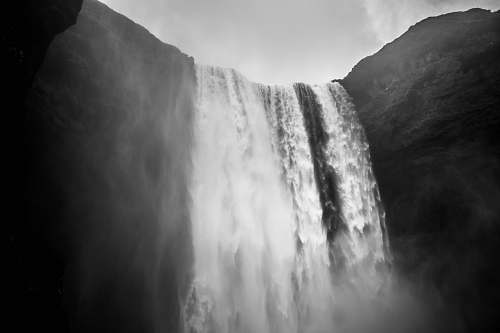 nature photo of waterfalls grey