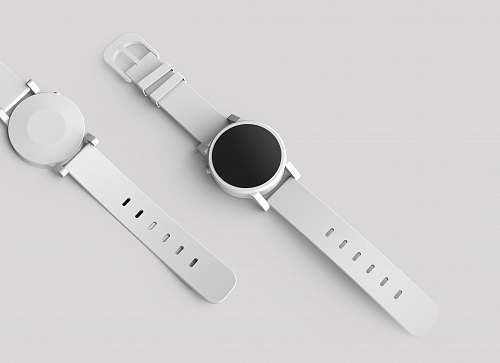product round white watch with white band object