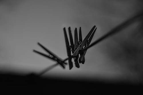 grey shallow focus of clothes clips peg