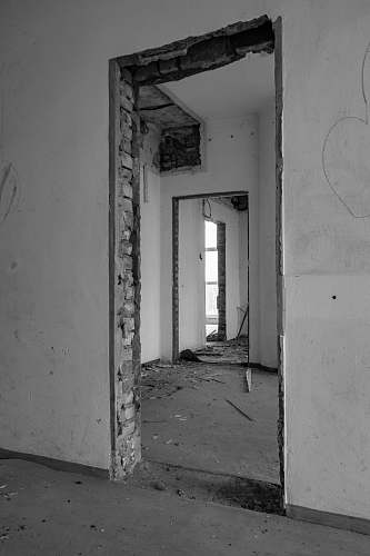 corridor white concrete wall ruin vukovar