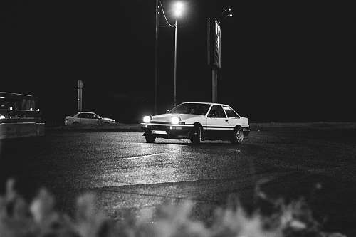 automobile white coupe car
