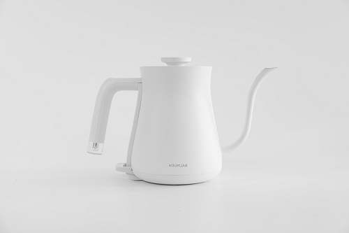 grey white teapot pottery