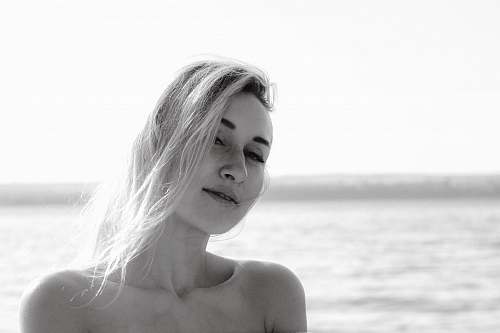 human woman near ocean person