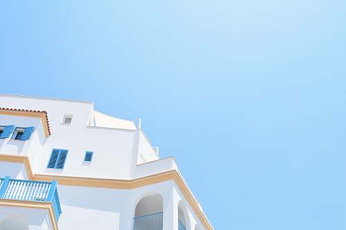 building painted painted house under blue sky cyprus
