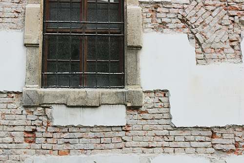 budapest concrete house with glass panel window hungary