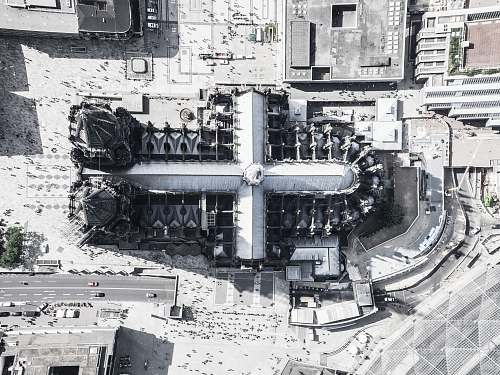 city aerial photography of cross-shaped building cologne