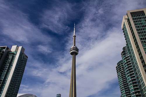 city low angle photography of CN Tower, Canada tower