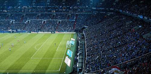 arena soccer players on green game field gelsenkirchen