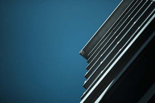 blue worm's eye view of white building lines