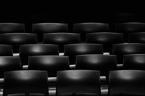 black-and-white gray cinema chair formation black