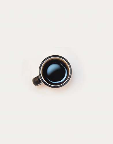 cup top view of white ceramic coffee mug drink