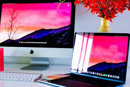 poster space gray MacBook Pro electronics