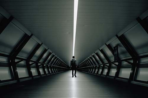 chair man walking inside tunnel furniture