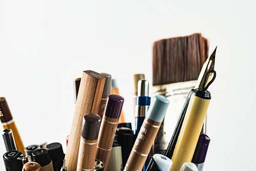 brush pen lot on focus photography office