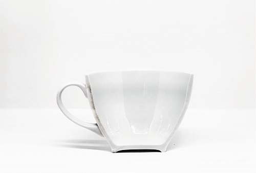 grey white ceramic mug black-and-white