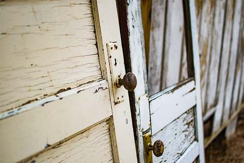 vintage two wooden doors on fences old