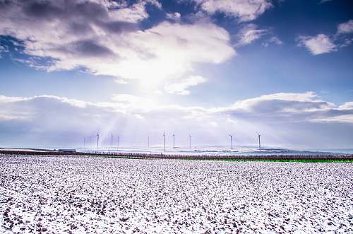blue several gray windmill during daytime photography cotton