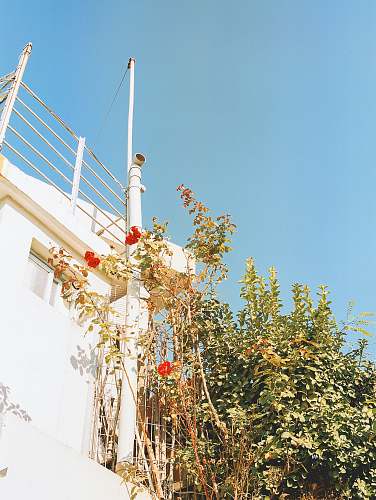 banister white concrete house handrail