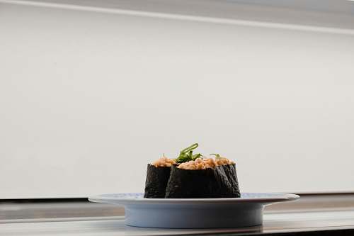 sushi sushi served on white ceramic saucer taiwan