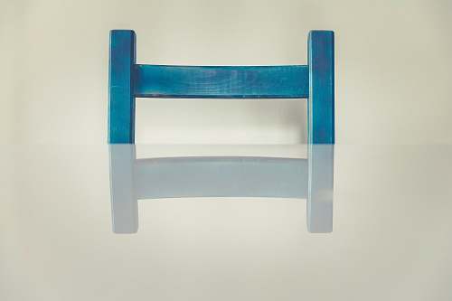 chair blue and white wooden frame erlangen