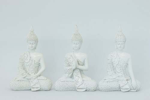 buddha three Gautama Buddah ceramic figurines art