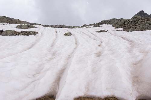 glacier tracks on snow ice