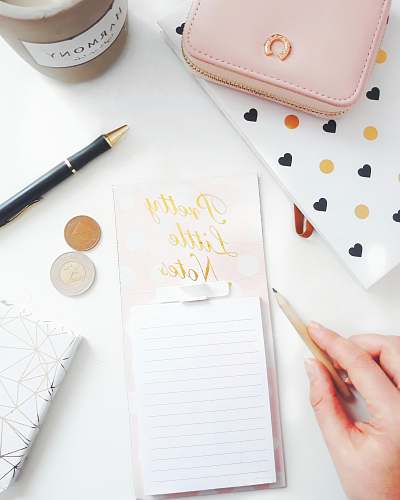 person white notebook text