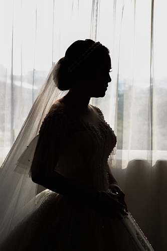 people woman in white bridal gown and veil person