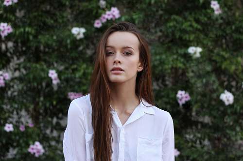 person women's white dress shirt clothing
