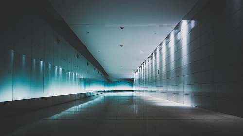 canada blue light on hallway tunnel