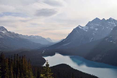 snow bird's eye view of mountain and river during daytime mountains