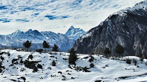nature landscape photography of mountains snow