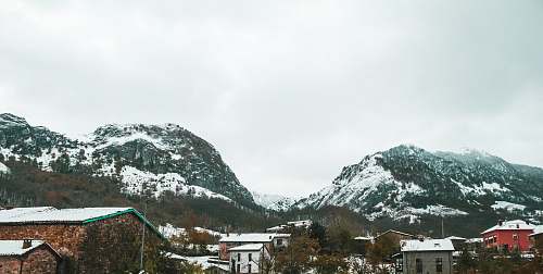 nature mountain caped by snow outdoors