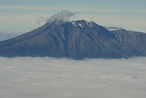 nature mountain surround with clouds outdoors