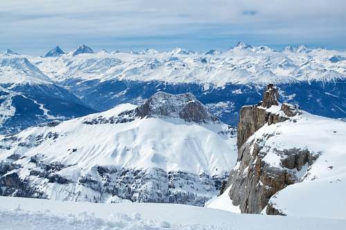 snow mountains covered with snow glacier