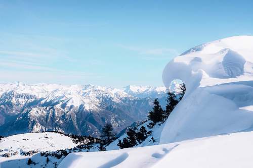 glacier snow-covered mountain under blue sky ice