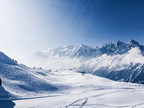snow snowy mountain sky