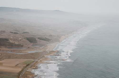 scenery aerial photography of body of water landscape